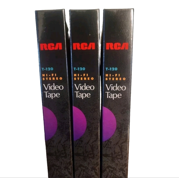 RCA  T-120  HI-FI STEREO VIDEO CASSETTE TAPES  3 PACK  SEALED BLANKS - Picture 2 of 3